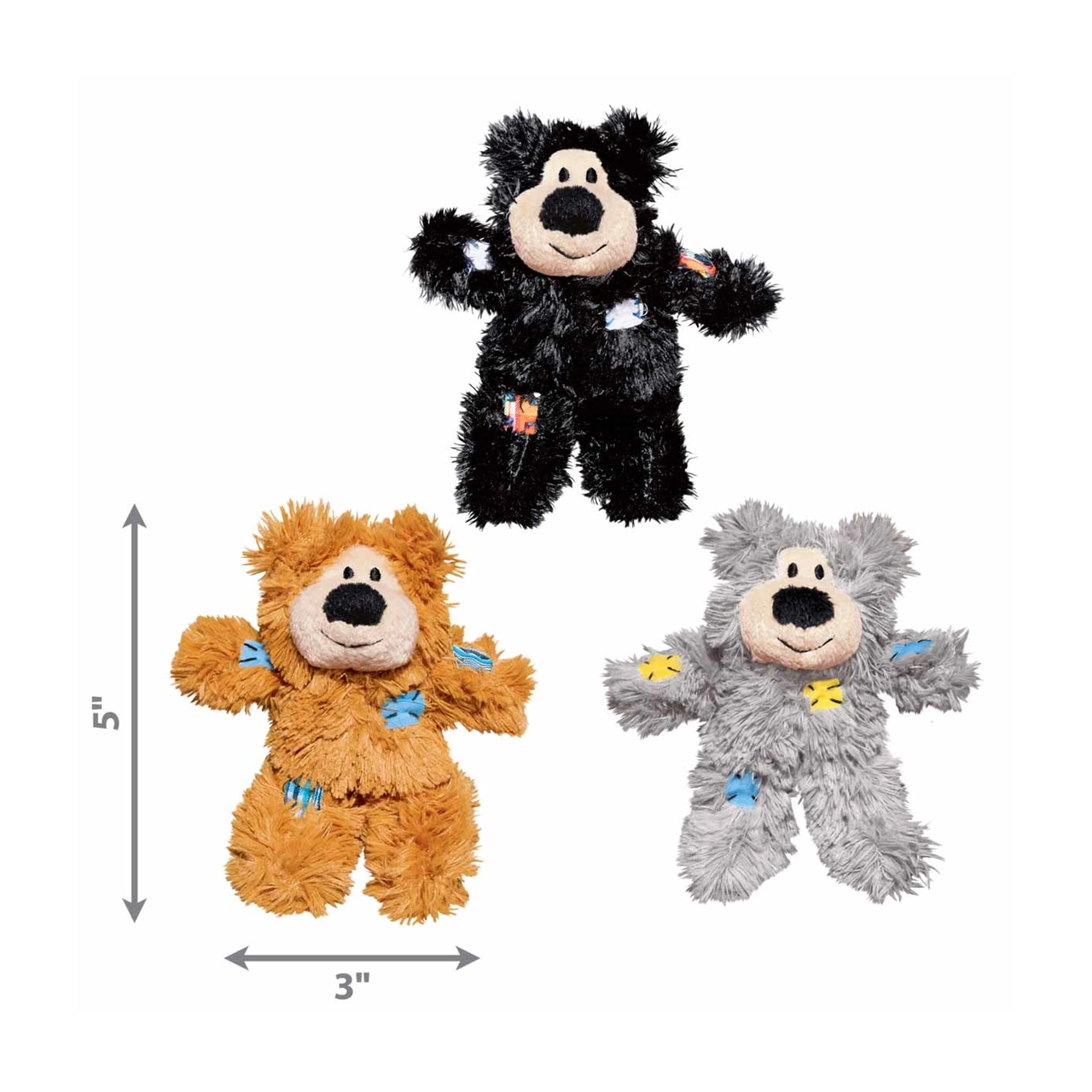 KONG Softies Patchwork Bear kattebamse 13 x 8 x 5 cm med catnip
